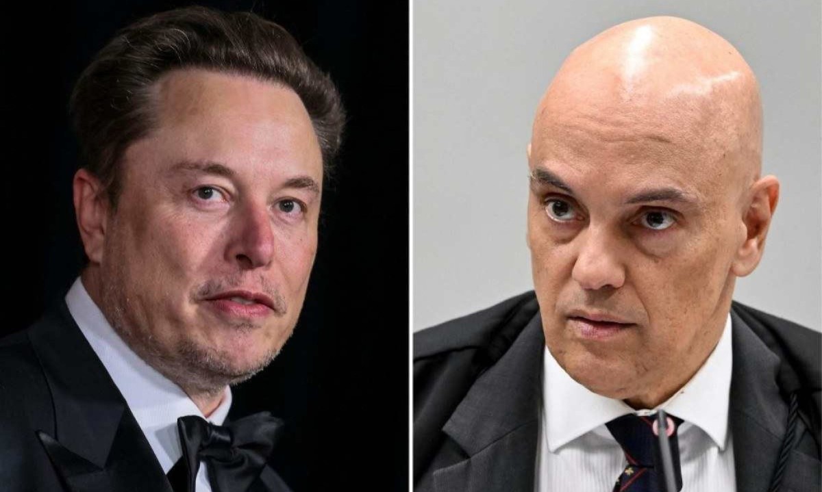 EVARISTO SA, ETIENNE LAURENT / AFP

       -  (crédito: Elon Musk, bilionário dono do X/Twitter, e Alexandre de Moraes, ministro do STF)