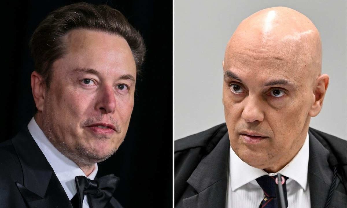 Elon Musk acusa Alexandre de Moraes de tolher a liberdade de expressão; e ministro do STF cobra do X o cumprimento de decisões judiciais  -  (crédito: Evaristo Sa/AFP)