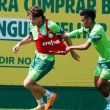 Palmeiras fez mais um treino de olho no Athletico-PR  -  (crédito: Foto: Fabio Menotti/Palmeiras)