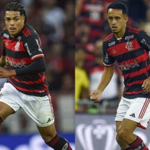 Igor Jesus e Matheus Gonçalves, da base do Flamengo, podem deixar o clube -  (crédito: Marcelo Cortes/CRF)