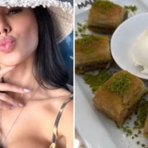 Bruna Biancardi curtiu uma piscina e visitou uma sorveteria de luxo durante dia de calor em Abu Dhabi -  (crédito: Foto: Reprodução/Instagram)