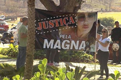 Magna Laurinda Ferreira Pimentel, de 42 anos, foi sepultada no Cemitério Bosque da Esperança, no Bairro Vila Jaqueline, zona norte de Belo Horizonte, na manhã do dia 30 de agosto -  (crédito: TV Alterosa / Reprodução)