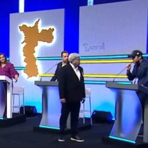 Datena deixa púlpito e vai para cima de Marçal durante debate em SP - Reprodução/MyNews/TV Gazeta