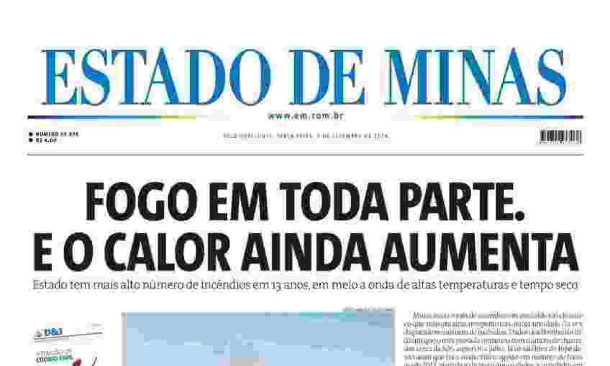 Confira a capa do Estado de Minas do dia 03/09/2024 -  (crédito: Estado de Minas)