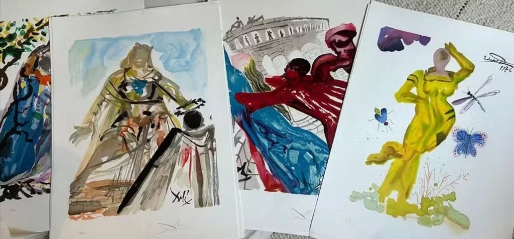 Gravuras de Dalí são encontradas em garagem em Londres - Divulgação Hansons Auctioneers 