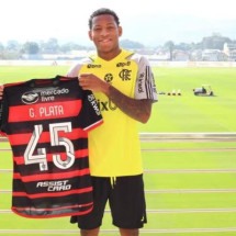 Gonzalo Plata no Ninho do Urubu -  (crédito: Foto: Gilvan de Souza / Flamengo)