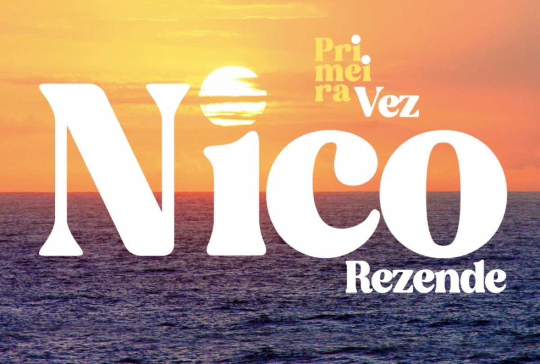 Sol e mar na capa do disco Primeira vez, de Nico Rezende