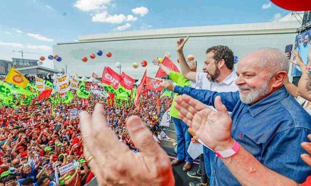 Presidente da República, Luiz Inácio Lula da Silva, durante Ato Unificado em Comemoração do 1º de Maio, Neo Química Arena – São Paulo - SP -  (crédito: Ricardo Stuckert / PR)