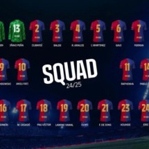 Numeração completa do elenco do Barcelona para a temporada 2024/25 -  (crédito: Foto: Divulgação)