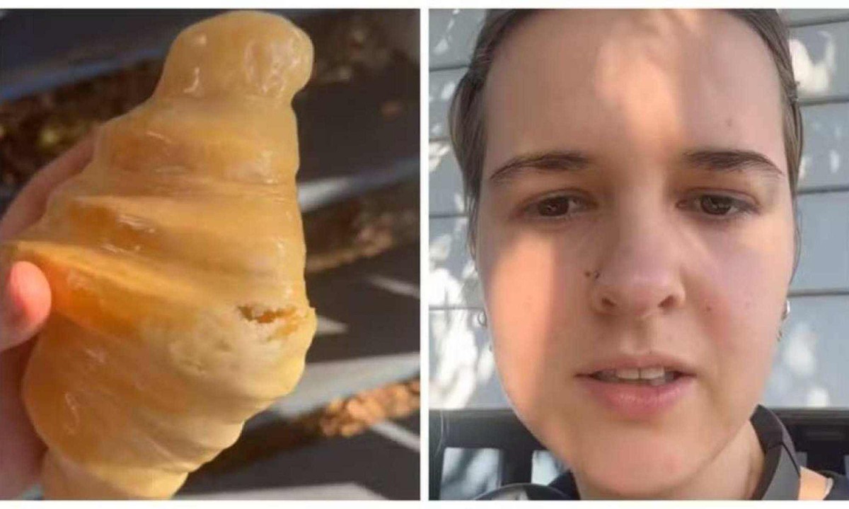 Mulher morde luminária comprada na internet e descobre que era um croissant de verdade -  (crédito: Reprodução)