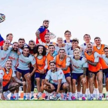 Jogadores da Espanha durante treinamento da seleção -  (crédito: Foto: Divulgação / SEFutbol)