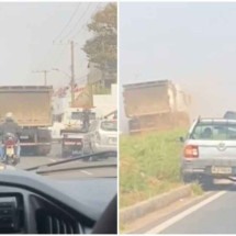 Caminhão arrasta carros e motorista foge após acidente no Anel Rodoviário de BH nesta quarta-feira (4/9) -  (crédito: Imagens cedidas ao Estado de Minas por @jadslma)