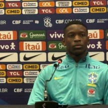 Luiz Henrique, da Seleção Brasileira, durante a coletiva desta quarta-feira (4) - (crédito: - Foto: Felipe Camin/Jogada10) Luiz Henrique, da Seleção Brasileira, durante a coletiva desta quarta-feira (4) - (crédito: - Foto: Felipe Camin/Jogada10)