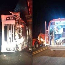 Vídeo: Colisão entre caminhões causa mortes na MG-120 em Itabira - Reprodução