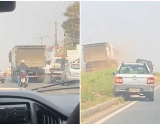 Caminhão arrasta carros e motorista foge após acidente no Anel Rodoviário de BH nesta quarta-feira (4/9) -  (crédito: Imagens cedidas ao Estado de Minas por @jadslma)