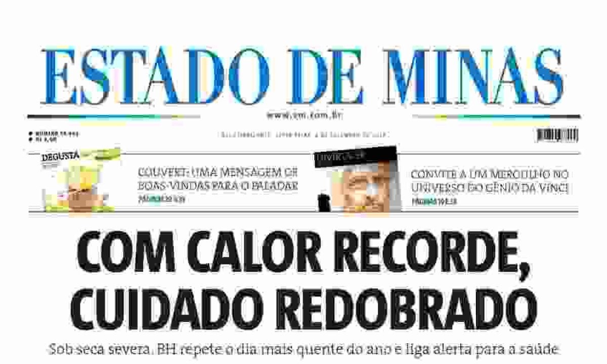 Confira a capa do Estado de Minas do dia 06/09/2024 -  (crédito: Estado de Minas)