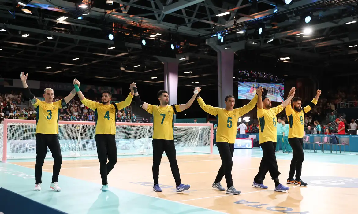 Seleção masculina de goalball garante medalha de bronze em Paris -  (crédito: EBC)