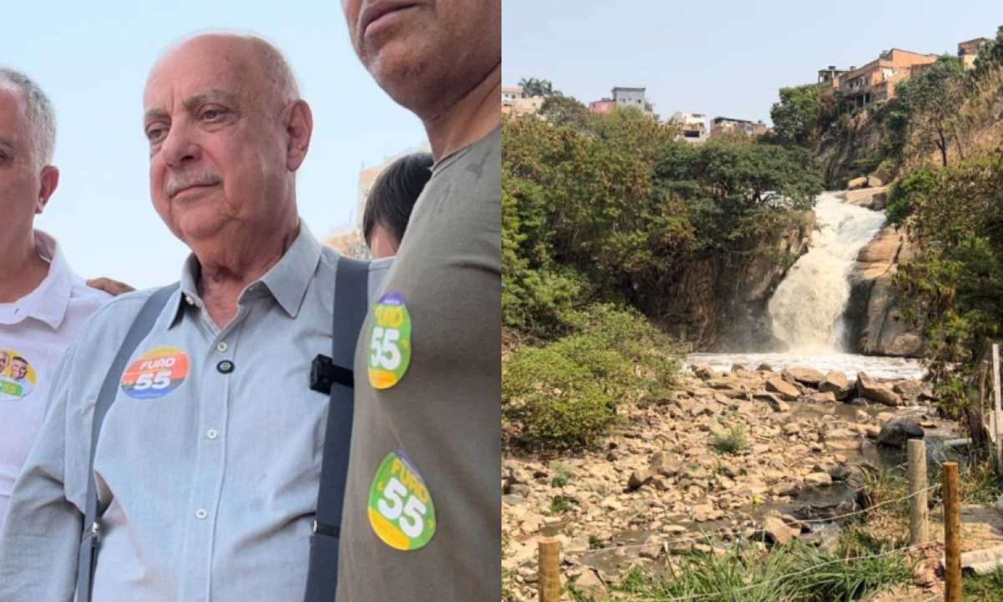 Fuad Noman (PSD) visitou trecho do Parque Ciliar do RibeirÃ£o da OnÃ§a e falou de suas propostas para o meio ambiente -  (crédito: Fernanda Tubamoto/EM/D.A Press)