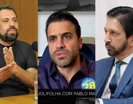 Guilherme Boulos (Psol), Pablo Marçal (PRTB) e Ricardo Nunes (MDB), candidatos à Prefeitura de São Paulo -  (crédito: Gladyston Rodrigues/EM/D.A Press - Reprodução UOL/Folha - Divulgação/Alesp)