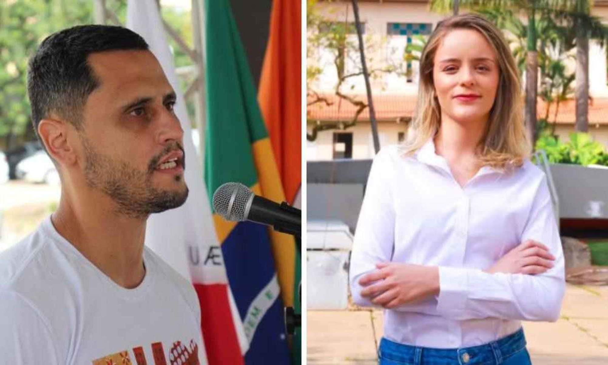 Gleidson Azevedo e Laiz Soares são os únicos candidatos à Prefeitura de Divinópolis -  (crédito: Divulgação Prefeitura de Divinópolis e Assessoria Laiz Soares)