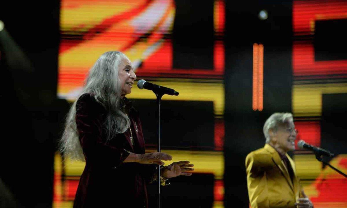 Maria Bethânia e Caetano Veloso trouxeram sua turnê conjunta a BH no último sábado -  (crédito:  Túlio Santos/EM/D.A.PRESS)