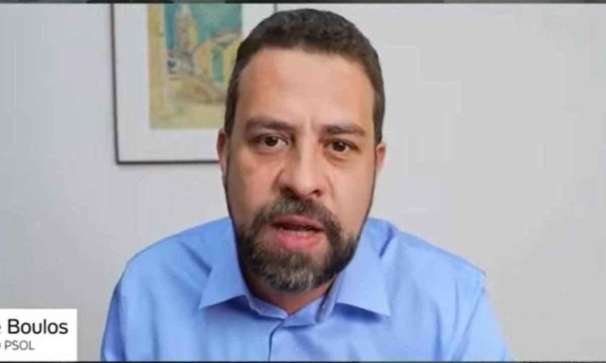 "Isso não foi aceito pela cidade, houve uma rejeição da maior parte da cidade, embora a visão do Fernando Haddad tivesse uma consistência", disse o candidato à Prefeitura de São Paulo Guilherme Boulos (PSOL) -  (crédito: Reprodução/Youtube)