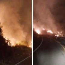 Carro incendeia mata na BR-262 ao capotar e pegar fogo - SALA DE IMPRENSA CBMMG