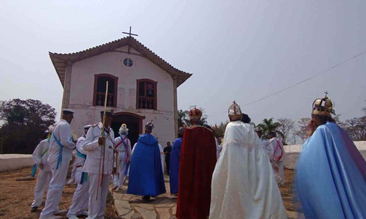 Capela de Nossa Senhora do Rosário da Quinta do Sumidouro recebeu a devoção da Congada  -  (crédito: Carlos Altman/EM)