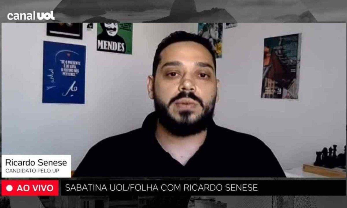 Ricardo Senese, candidato pelo UP à Prefeitura de São Paulo -  (crédito: Reprodução/UOL)