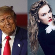 Donald Trump ameaça Taylor Swift por apoio a Kamala Harris - Getty Images via AFP/Reprodução Redes Sociais