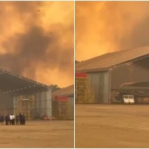 Incêndio atinge área próxima a aeroporto; veja vídeo - Reprodução/Instagram/@apaixonadosporaviacao