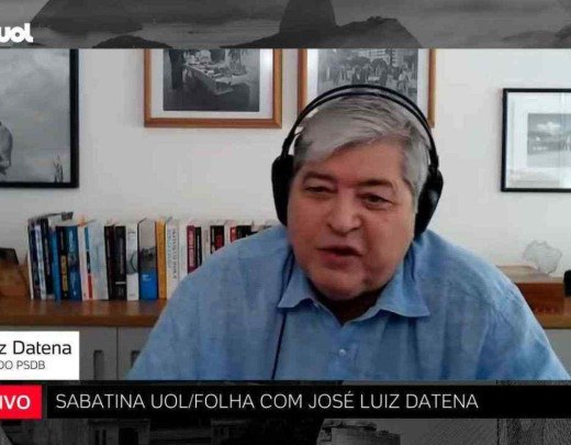 Candidato à Prefeitura de São Paulo, José Luiz Datena (PSDB), durante sabatina da Folha/UOL -  (crédito: Reprodução/Youtube)