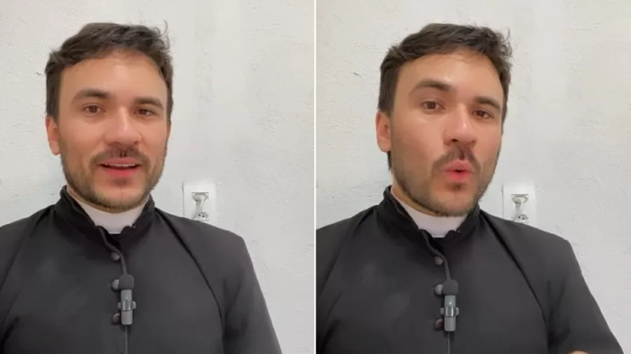 Sacerdote tinha 29 anos e ganhou fama na internet após cair no riso durante uma missa ao vivo, em 2020 -  (crédito: Reprodução/Instagram)