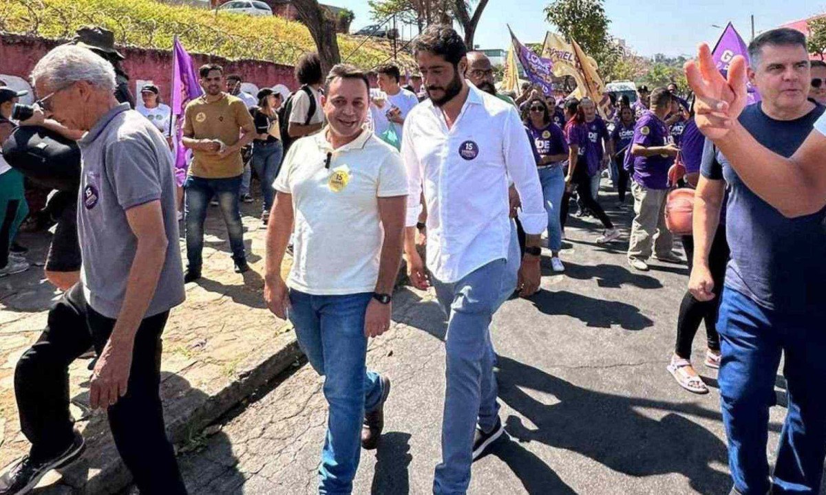 Gabriel Azevedo e seu vice, Paulo Brant, visitaram duas feiras de rua da capital mineira -  (crédito: Divulgação)