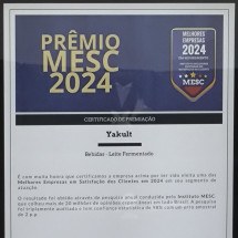 Yakult está entre as melhores no Prêmio MESC 2024 - DINO