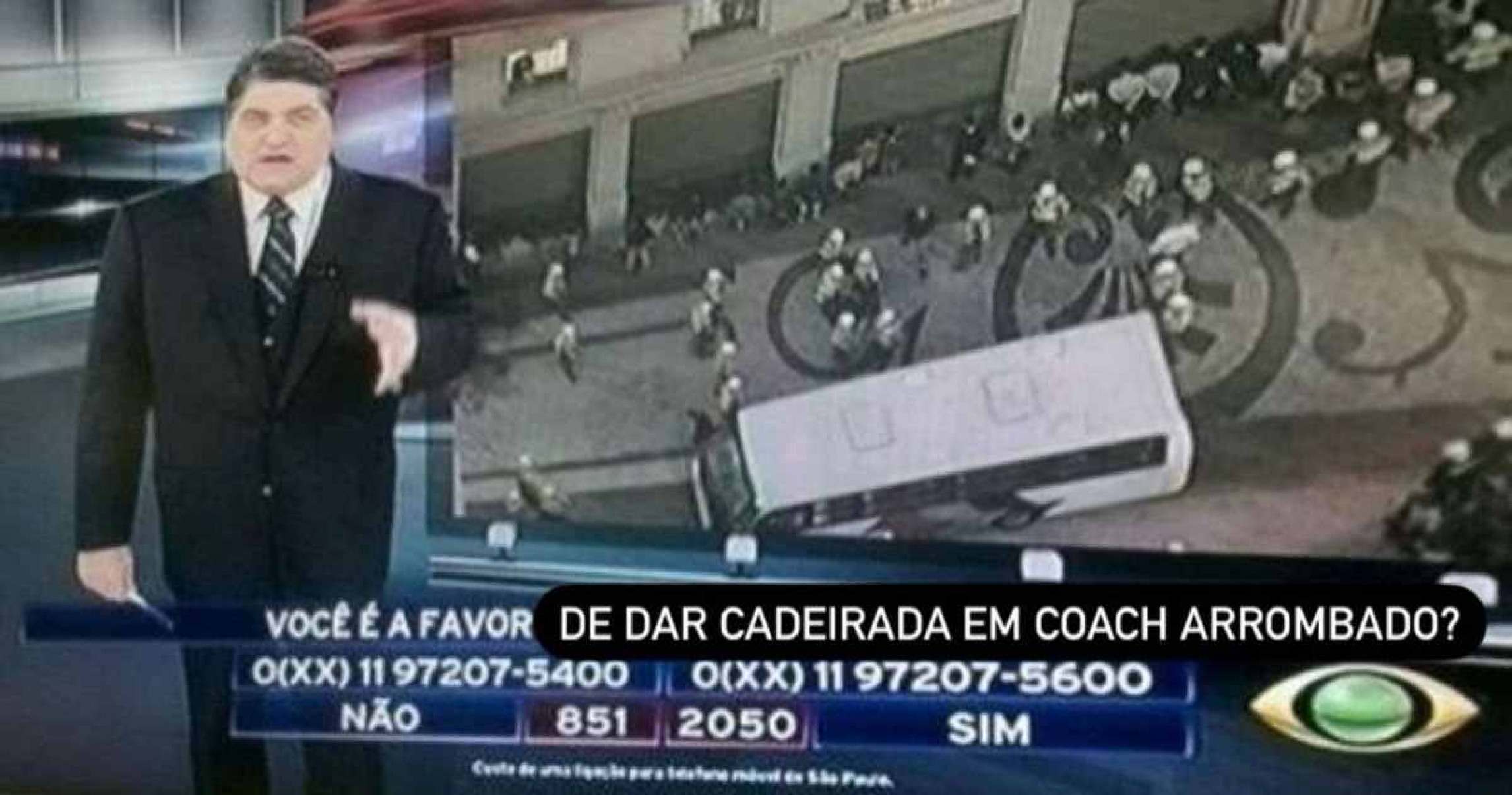 Cadeirada de Datena em Marçal vira meme: ‘Confundiu debate com combate’