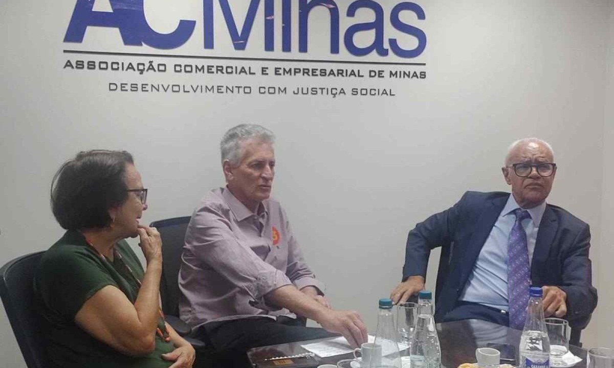 Rogério Correia (PT) se encontrou com empresários dos setores de comércio e serviços  -  (crédito: Alexandre Carneiro/EM/D.A.Press)