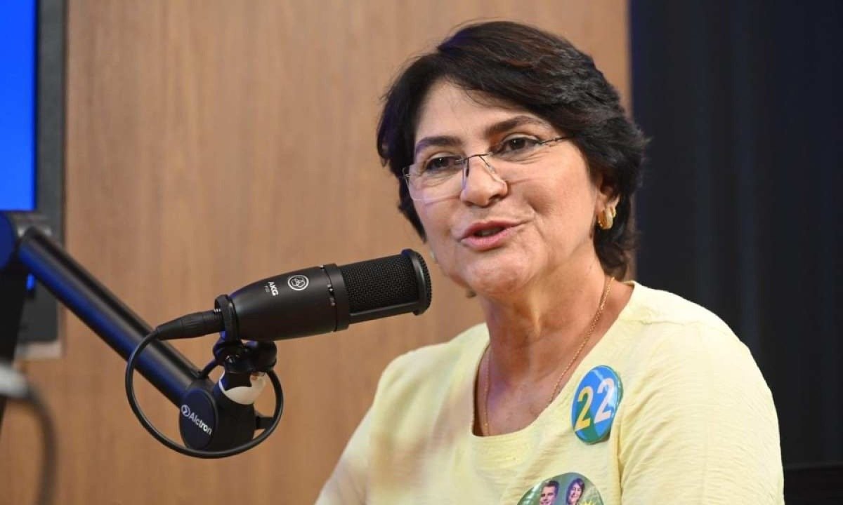 EM recebeu Coronel Cláudia para série de sabatinas com os vices nas chapas -  (crédito: LEANDRO COURI/EM/DAPRESS)