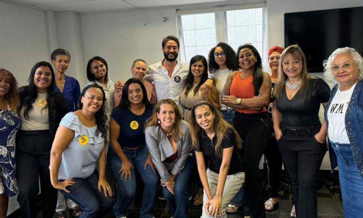 Gabriel Azevedo se encontrou com candidatas do MDB à Câmara Municipal de Belo Horizonte -  (crédito: Divulgação)