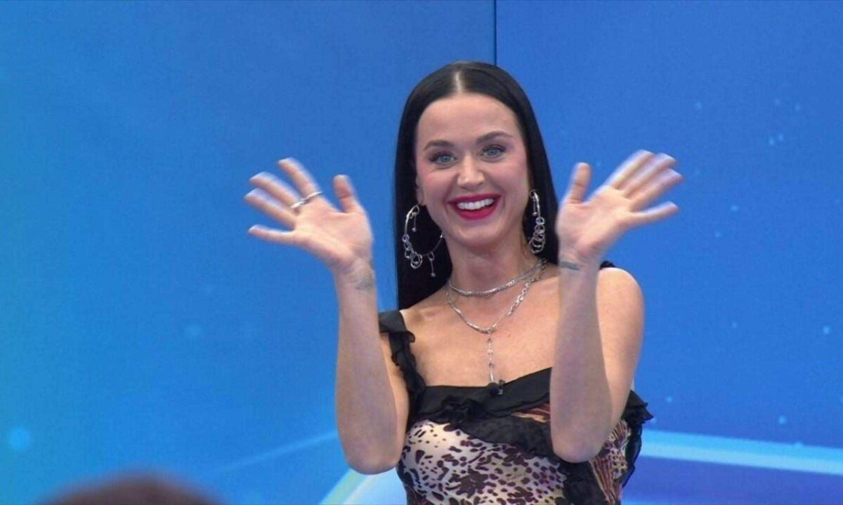 Prestes a lan&ccedil;ar o &aacute;lbum intitulado '143', Katy disse que disponibilizaria aos participantes uma das m&uacute;sicas, 'Gorgeous', em primeira m&atilde;o -  (crédito: Rede Globo/Reprodu&ccedil;&atilde;o)