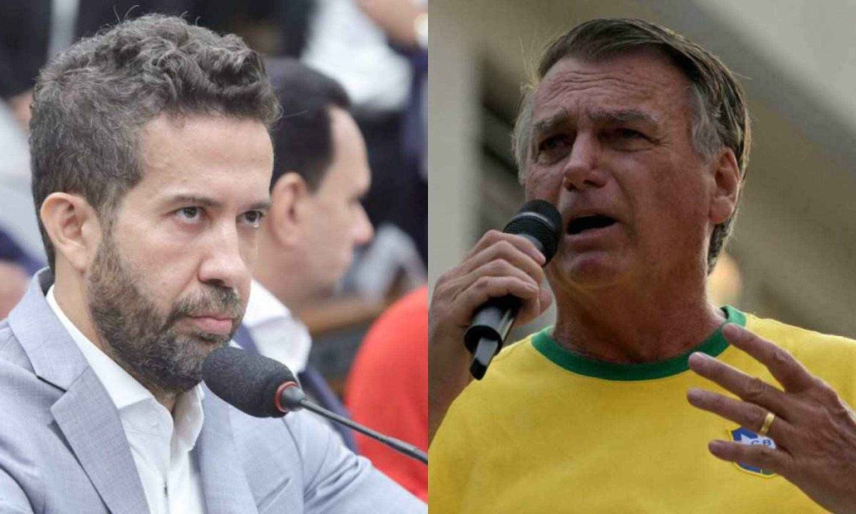 Deputado André Janones está sendo processado pelo ex-presidente Jair Bolsonaro por injúria -  (crédito: Mario Agra / Câmara dos Deputados; NELSON ALMEIDA / AFP)