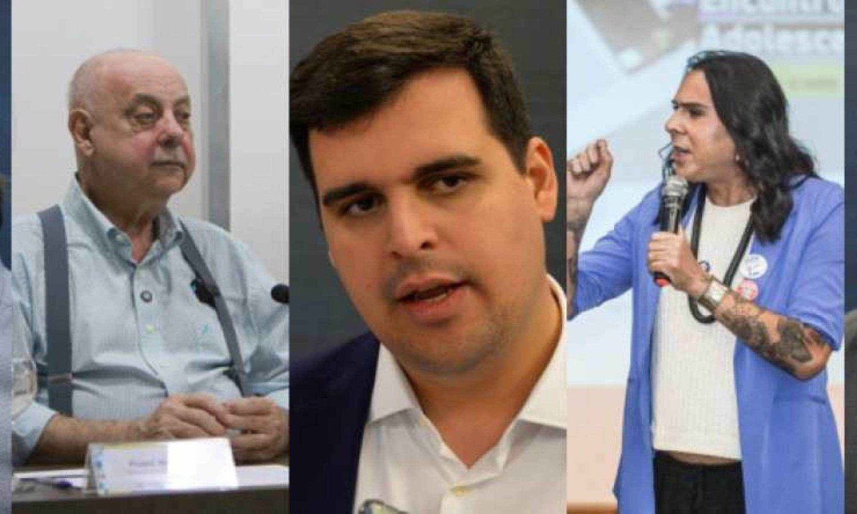Datafolha fez levantamento com os possíveis candidatos ao segundo turno -  (crédito: Gladyston Rodrigues/EM/D.A. Press; Edesio Ferreira/EM/D.A Press; Tulio Santos/EM/D.A.Press; Cadu Passos/Campanha Duda Salabert; Gladyston Rodrigues/EM/D.A. Press)