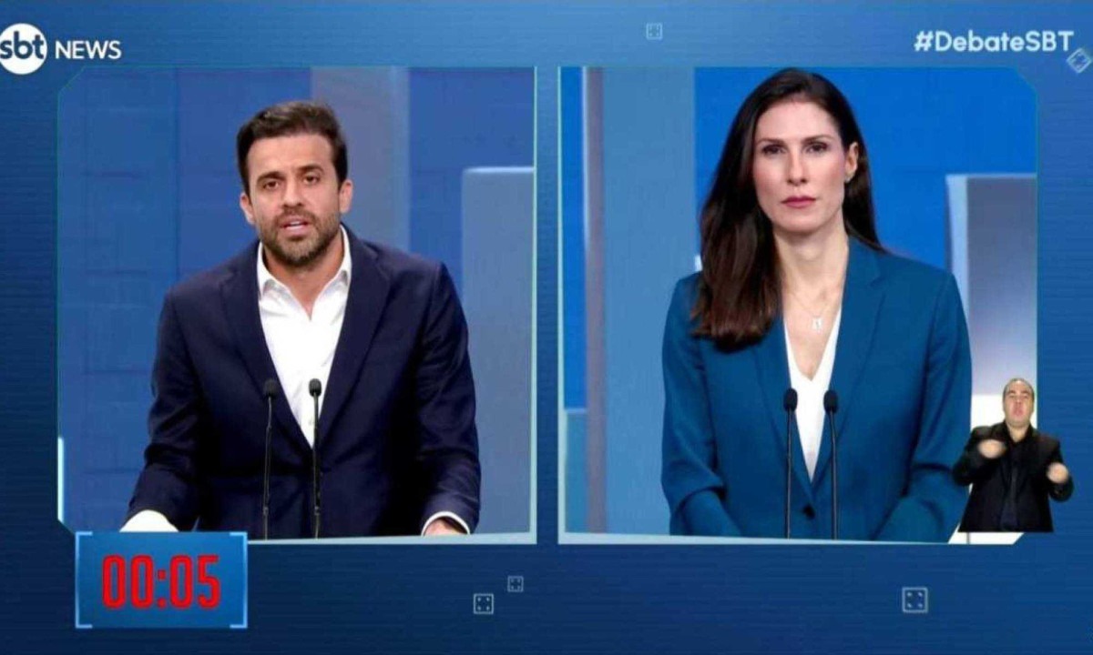 Marçal e Marina fazem tabelinha em debate -  (crédito: Reprodução / SBT)