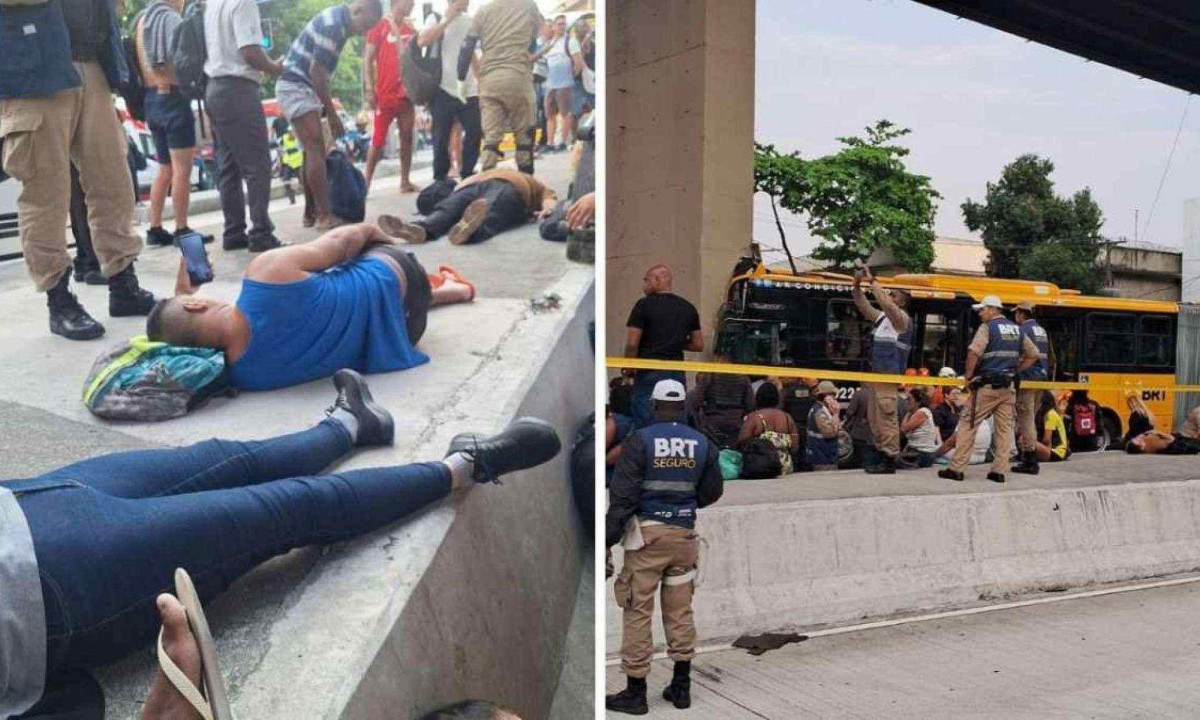 Dezenas de feridos na batida do BRT foram atendidas no local -  (crédito: Cyro Neves/Super Rádio Tupi (RJ))