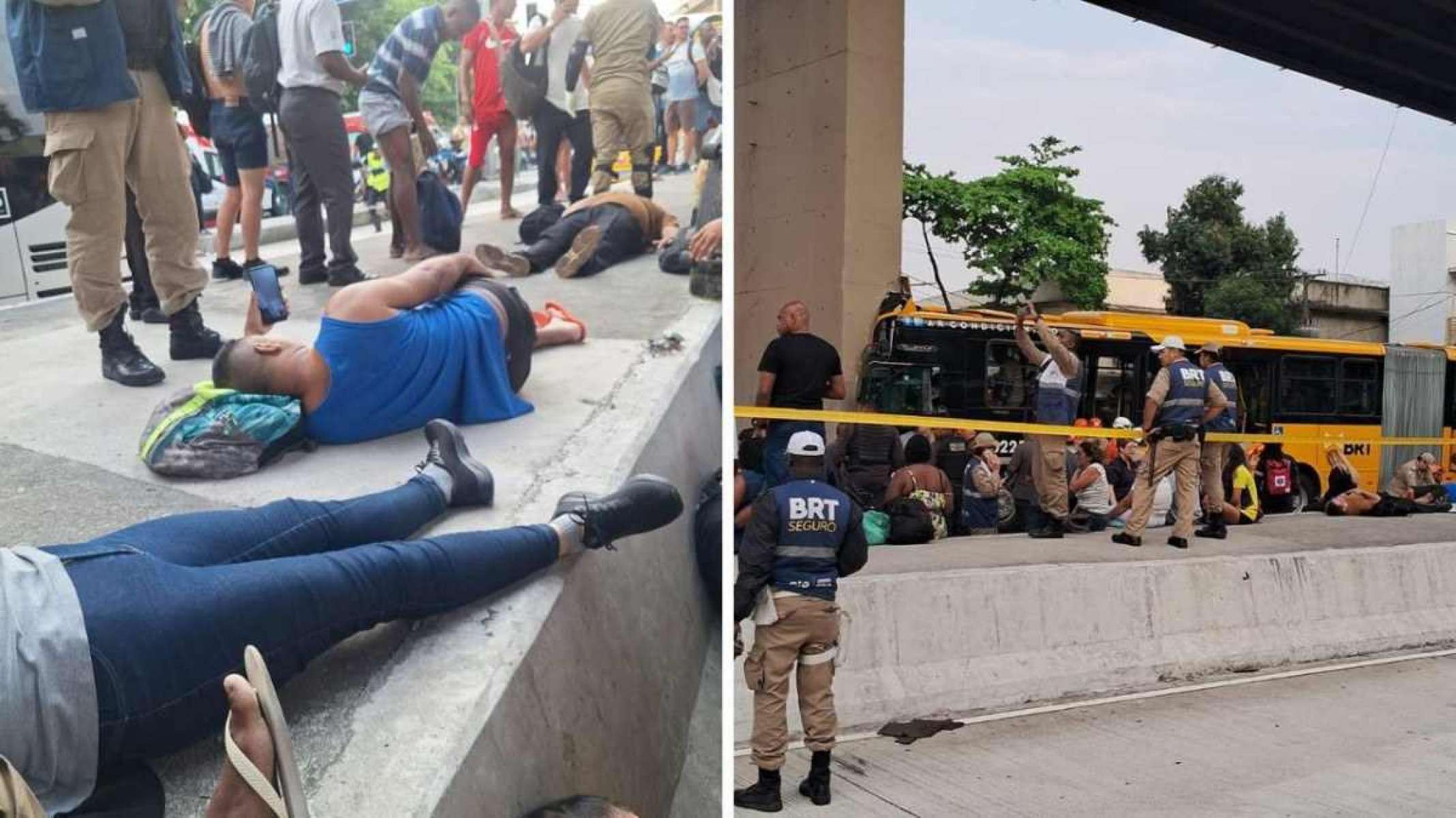 Ônibus BRT bate em viaduto no Rio e deixa dezenas de feridos