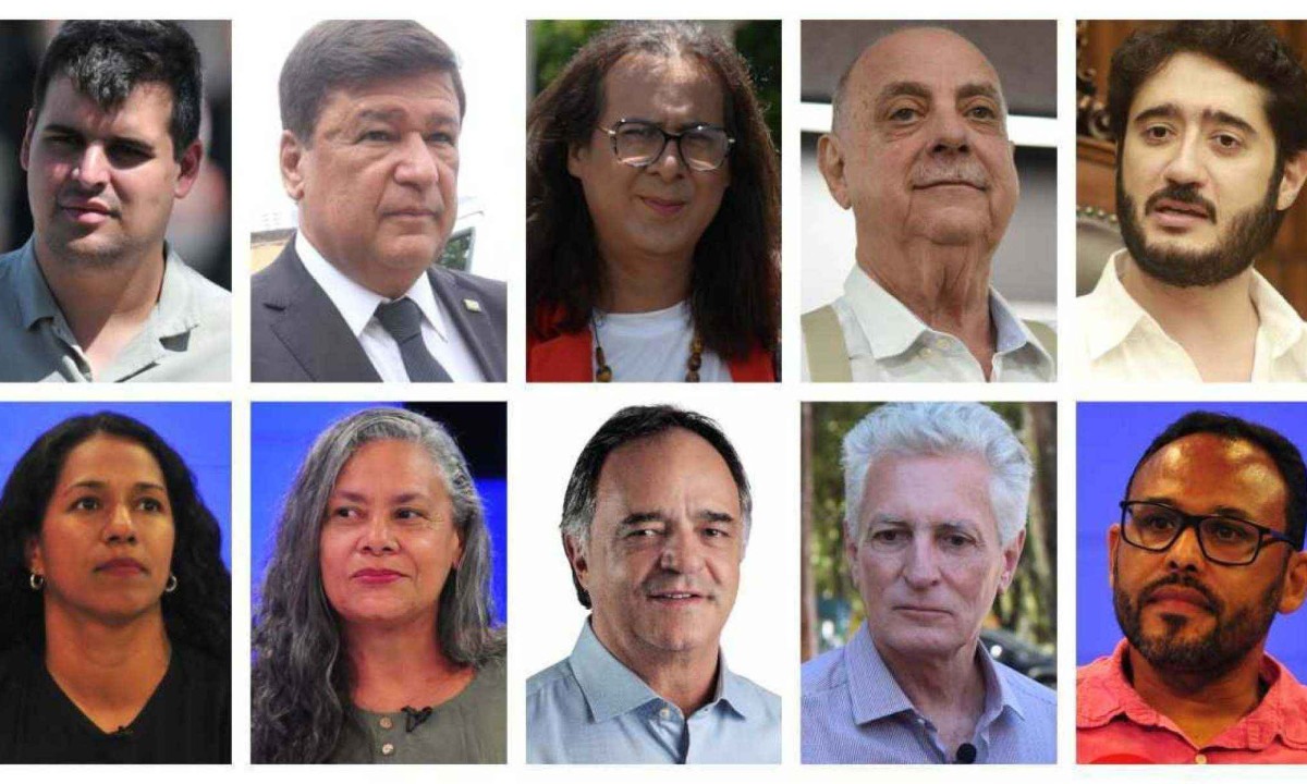 Candidatas e candidatos à Prefeitura de Belo Horizonte nas eleições de 2024 -  (crédito: Arte EM)