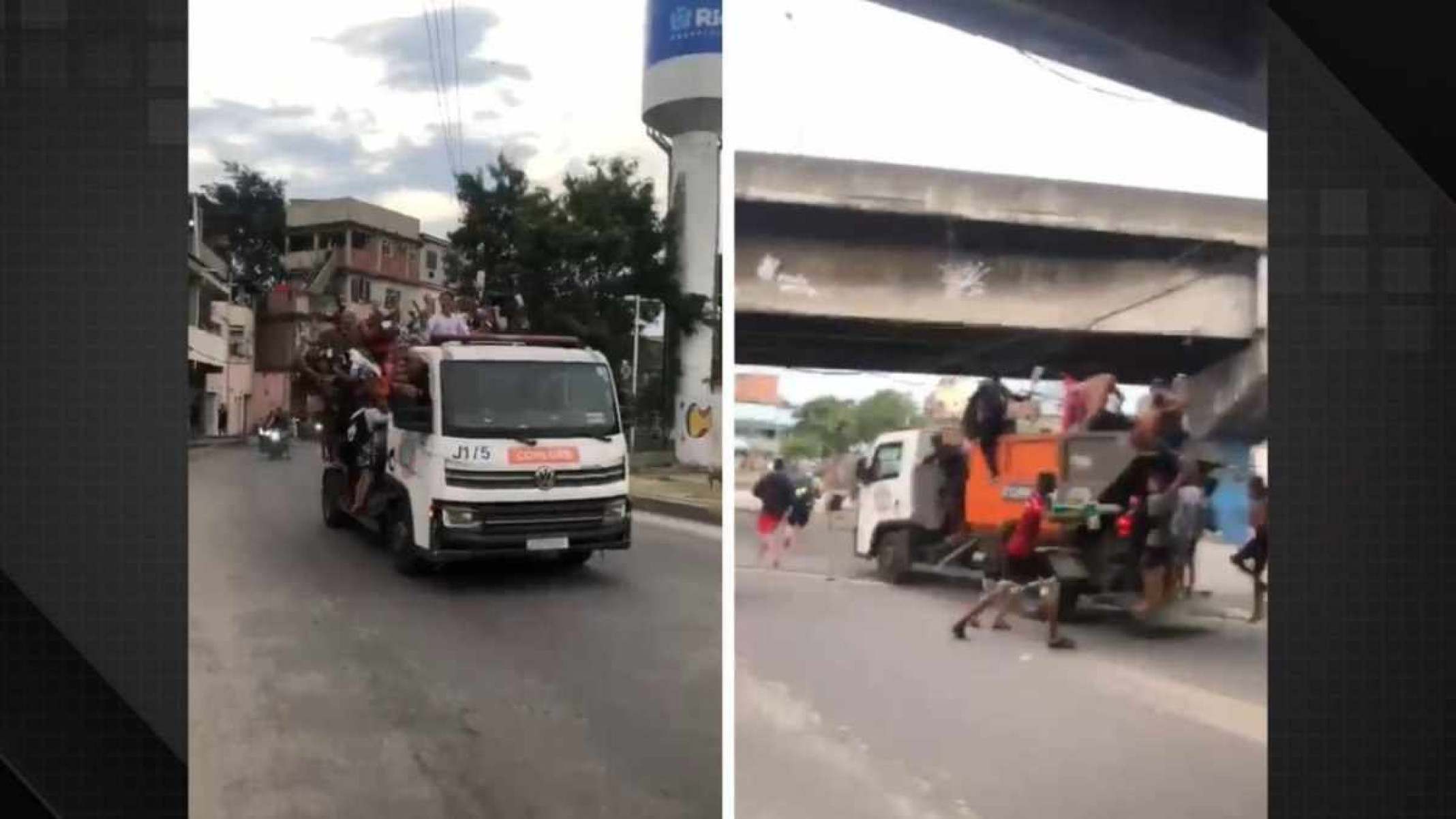 Caminhão da limpeza urbana é tomado no Complexo da Maré, no Rio de Janeiro