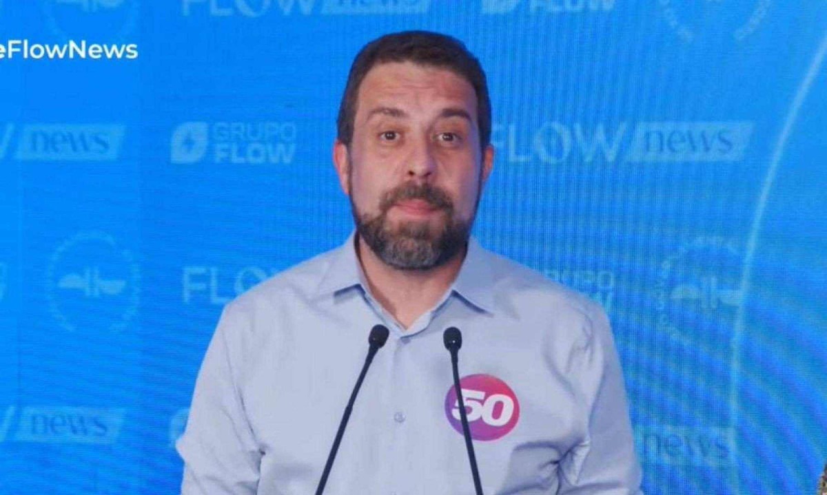 Guilherme Boulos (PSOL), durante debate promovido pelo grupo Flow -  (crédito: Reprodução/Flow)