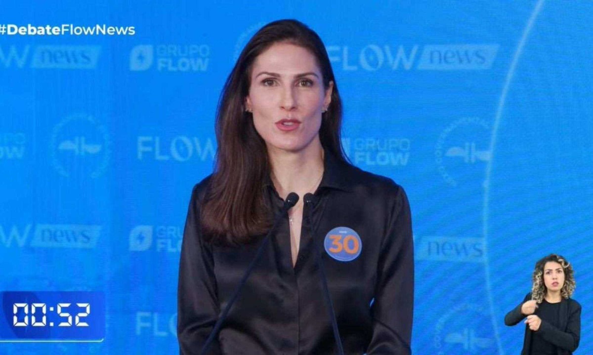 Marina Helena (Novo) em debate do Flow, nessa segunda-feira (23/9) -  (crédito: Reprodução/Flow)