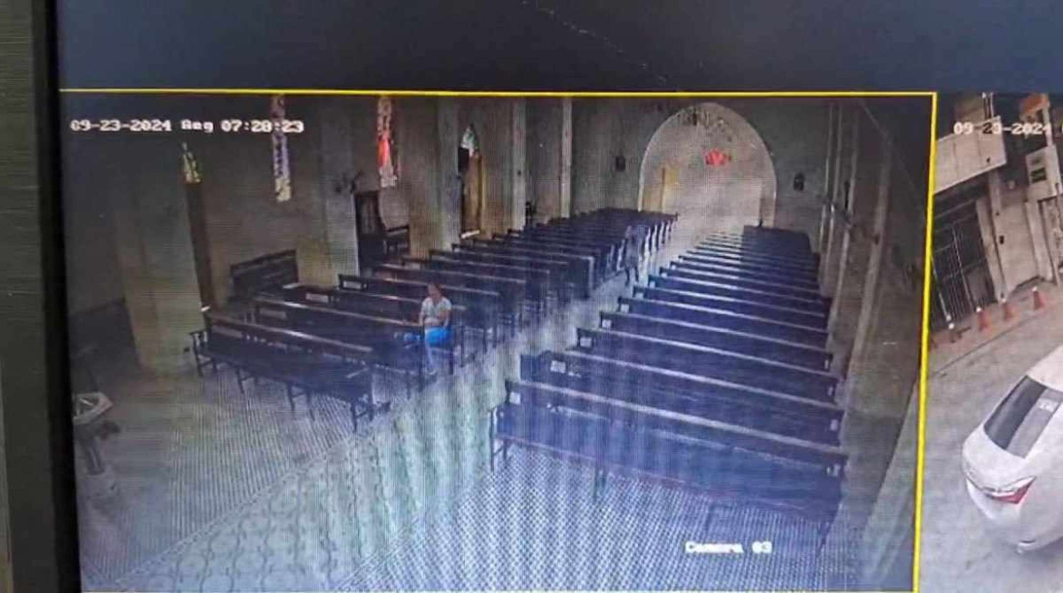 Homem furta celular de fiel enquanto ela rezava em igreja; veja o vídeo 